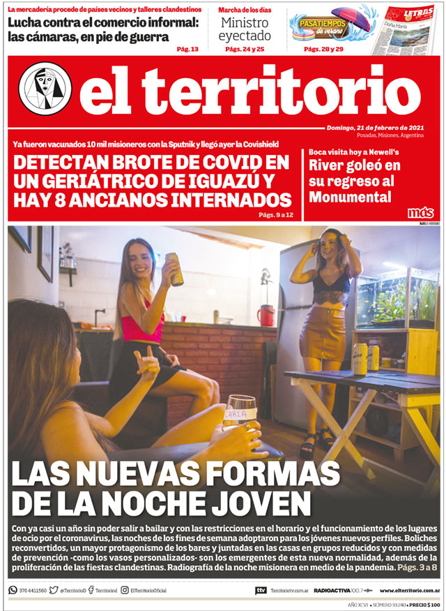 Tapa del diario El Territorio 21/02/2021