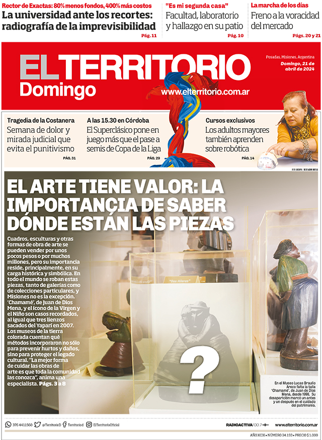 Tapa del diario El Territorio 21/04/2024