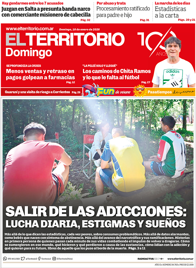 Tapa del diario El Territorio 18/01/2026