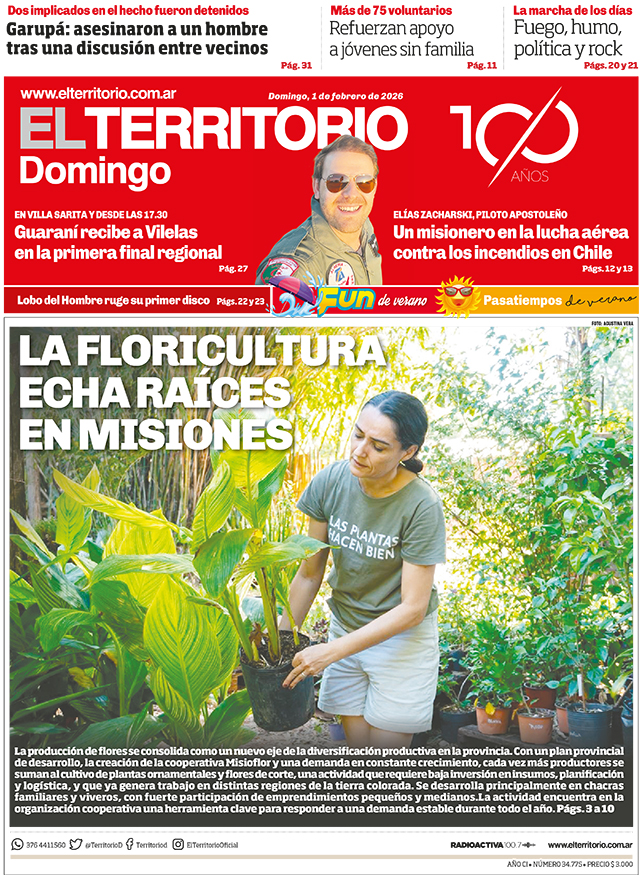 Tapa del diario El Territorio 01/02/2026