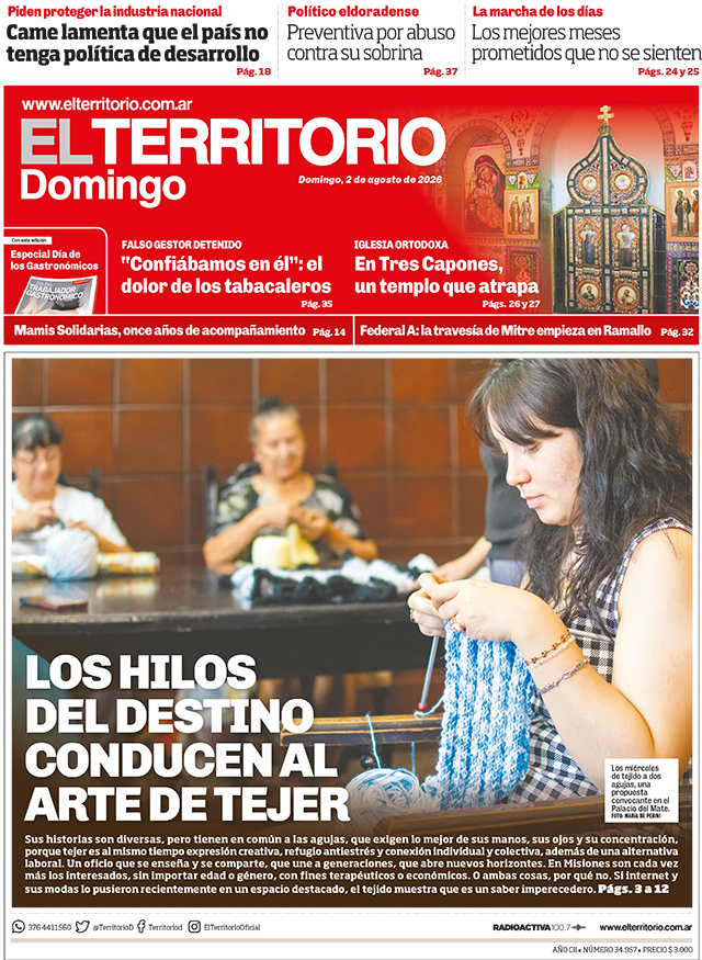 Tapa del diario El Territorio 02/08/2026