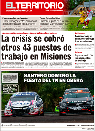 Tapa del diario El Territorio 31/08/2026